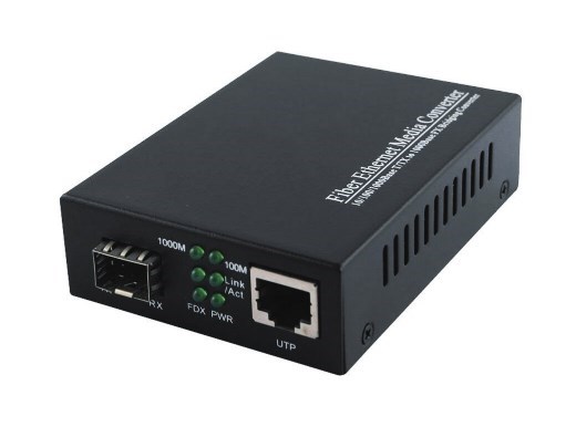 PlusOptic 10/100/1000M SFP-RJ45 Media Converter. Fully Compatible With Both Multimode And Singlemode SFPs