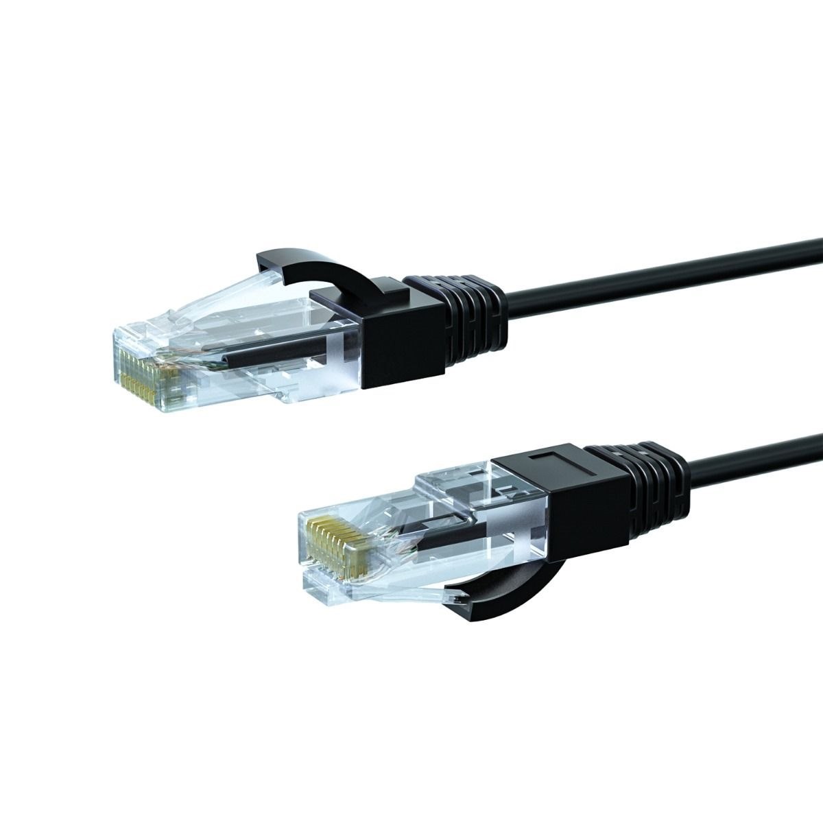 4Cabling 0.25M Cat6a Thin U/Utp LSZH 28 Awg RJ45 Network Cable | 50 Pack Black