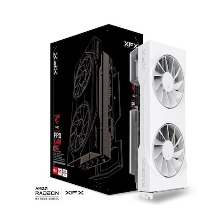 XFX Swift Amd Radeon RX 9070 Oc White Dual Fan Gaming Edition With 16GB GDDR6 Hdmi 3xDP, Amd Rdna™ 4 (RX-97SWFT2WQ)