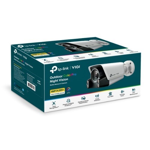 TP-Link VIGI C340S 4 Megapixel Outdoor Network Camera - Colour - Bullet - White