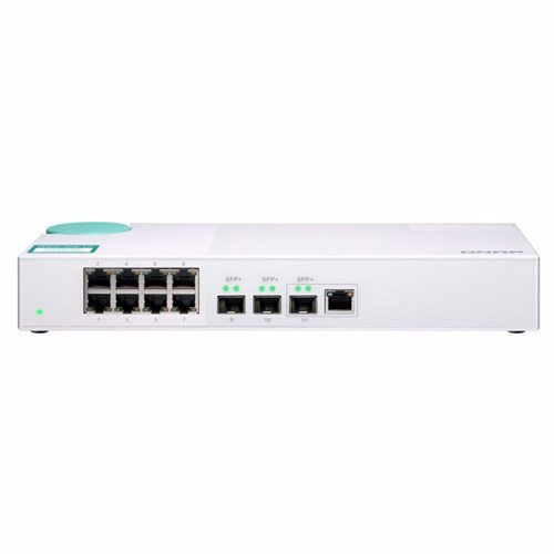 Qnap 12 Port Unmanaged Switch, 10GbE SFP+(2), 10GbE SFP+ And 10Gbase-T(1), GbE(8), 2YR WTY