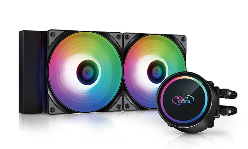 Deepcool Gammaxx L240 A-Rgb Liquid Cpu Cooler, Anti-Leak, E-Shape Micro Water Design, 2X Argb PWM Fan Included LGA2066/2011-v3/2011/1200/1700 Am4/Am3+