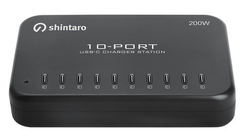 Shintaro Multi Device 200W 10-Port Usb-C Charger - Ideal For Charging Tablets, Smartphones, iPad And More