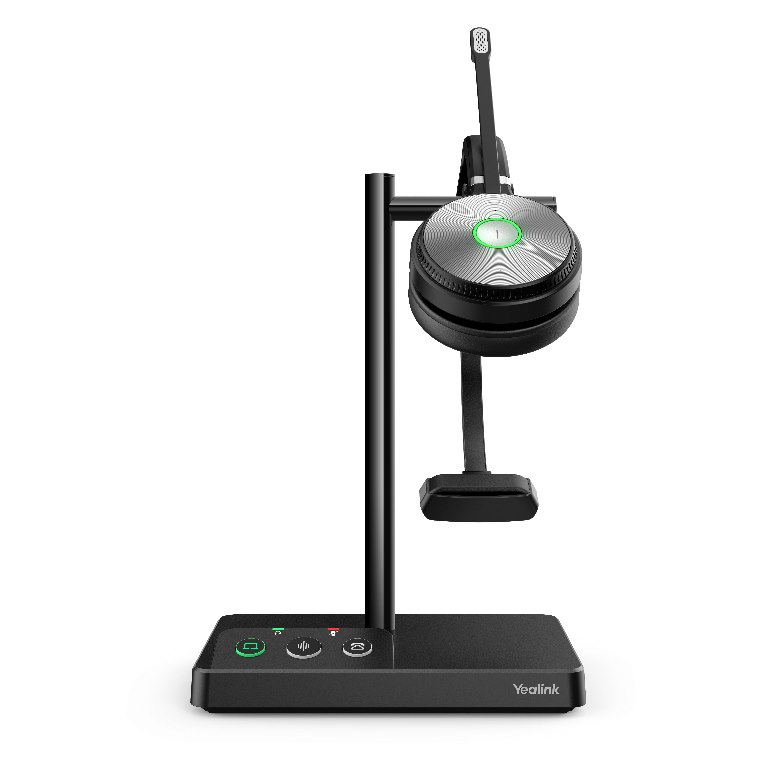 Yealink WH62 Mono Uc Dect Wirelss Headset, Busylight On Headset, Leather Ear Cushions