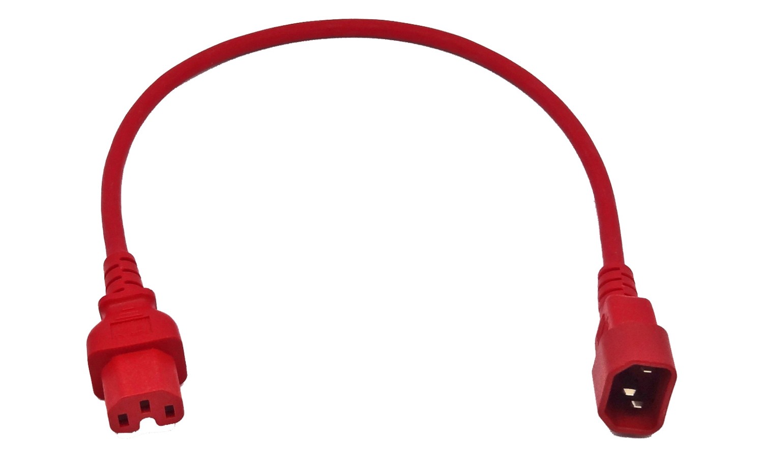 4Cabling Iec C14 To C15 High Temperature Power Cable Red 0.5M