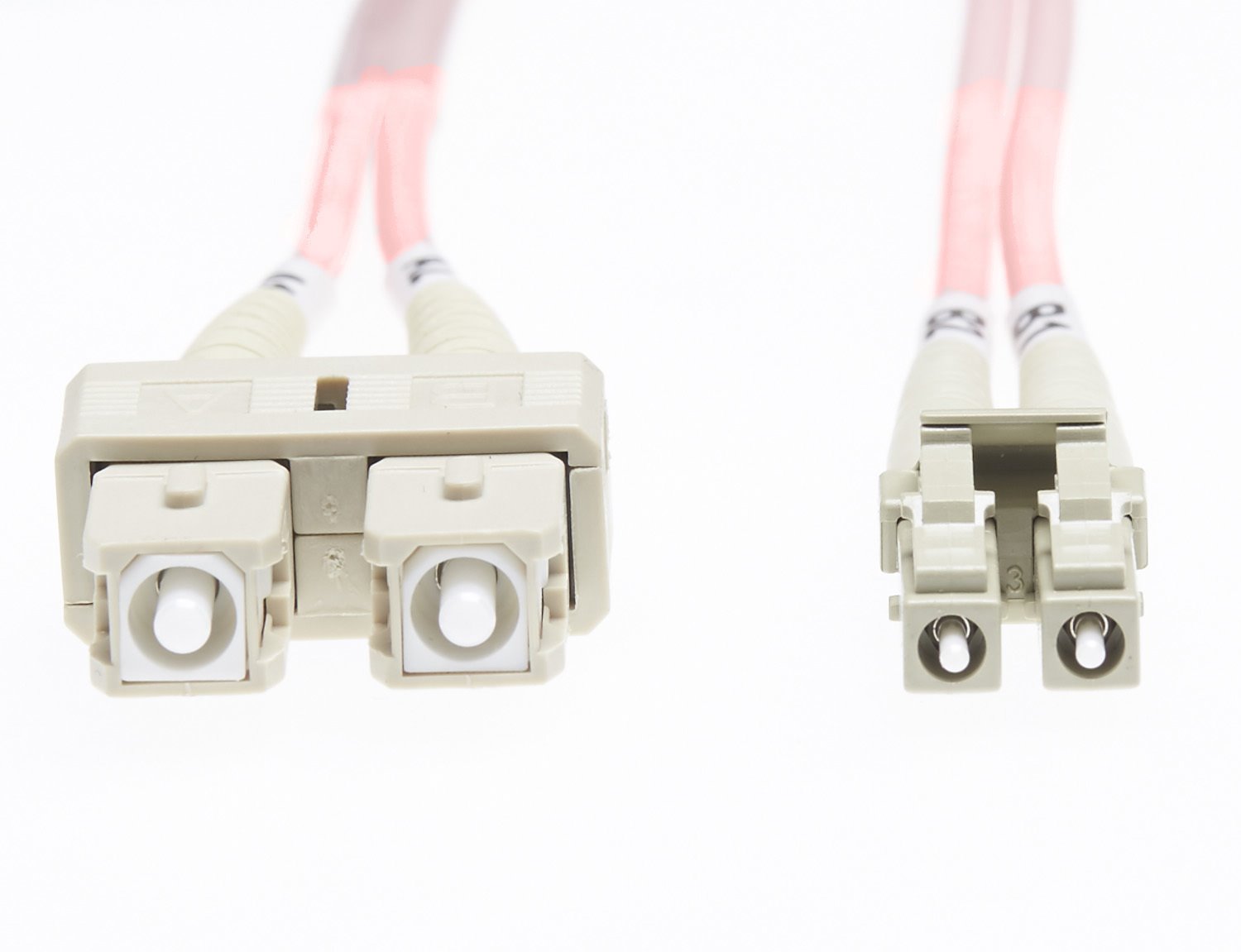 4Cabling 1M LC-SC Om1 Multimode Fibre Optic Cable: Salmon Pink