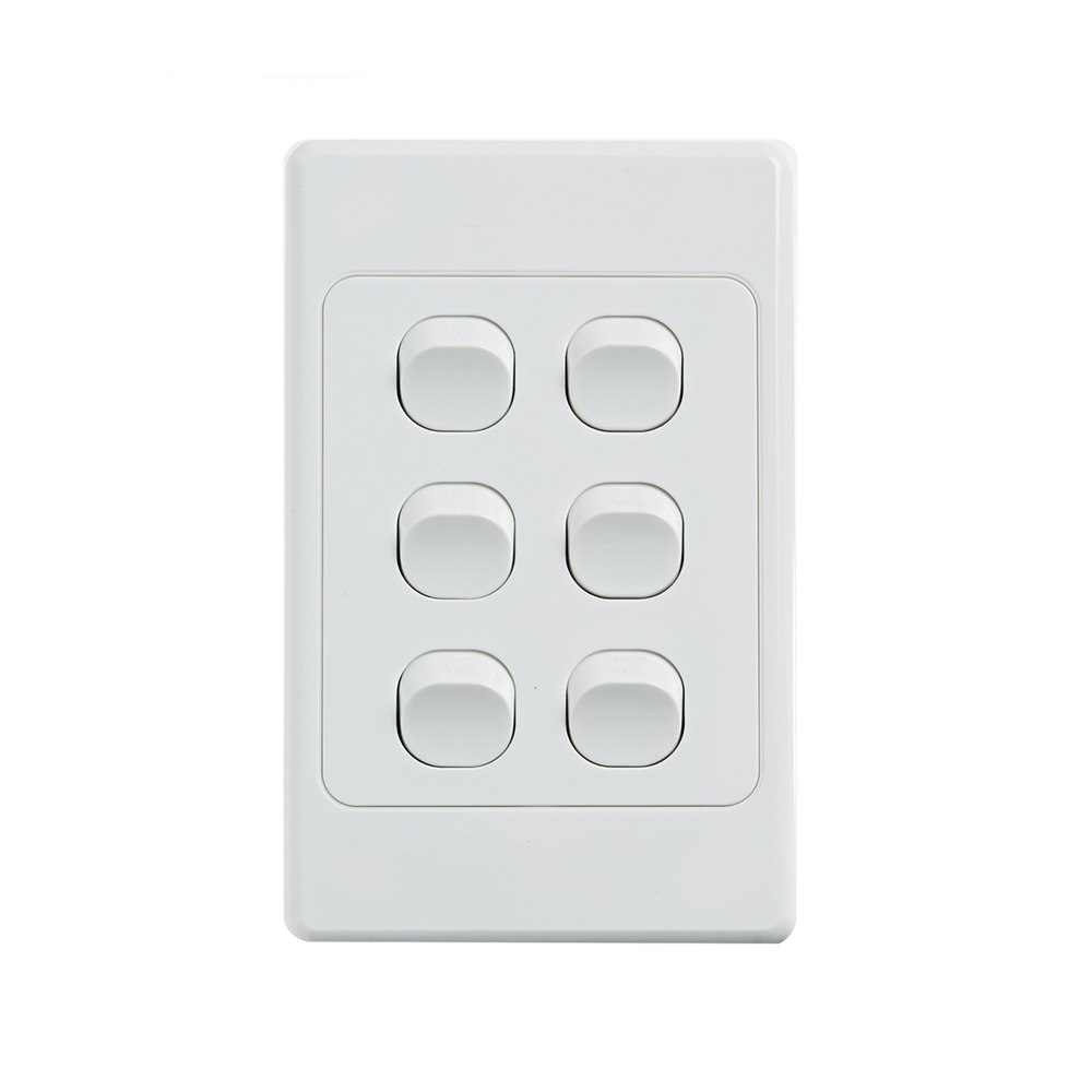 4Cabling 4C | Ultima 6 Gang Switch 250V 16Ax - Vertical