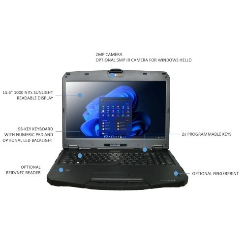 Durabook S15, 15' FHD, Intel® Core™ I7-1255U, Windows 11, 16GB Ram, 512GB SSD,Wi-Fi 6E, Bluetooth V5.3, 2MP Front Camera, 3 Year Warranty