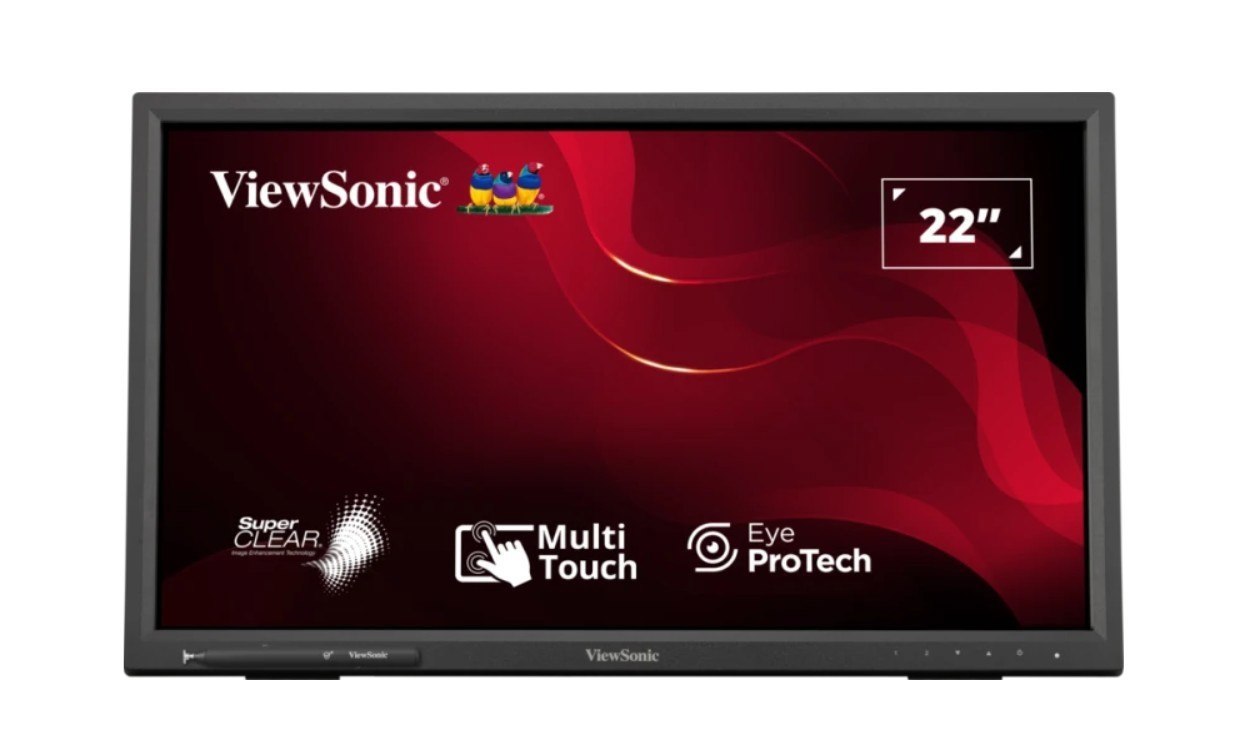 ViewSonic TD2223-2 22' Ir Touch Monitor, Intuitive 10-Point Touchscreen, Finger, Stylus, And Glove Touch Compatible, Magnetic Pen Placeholder