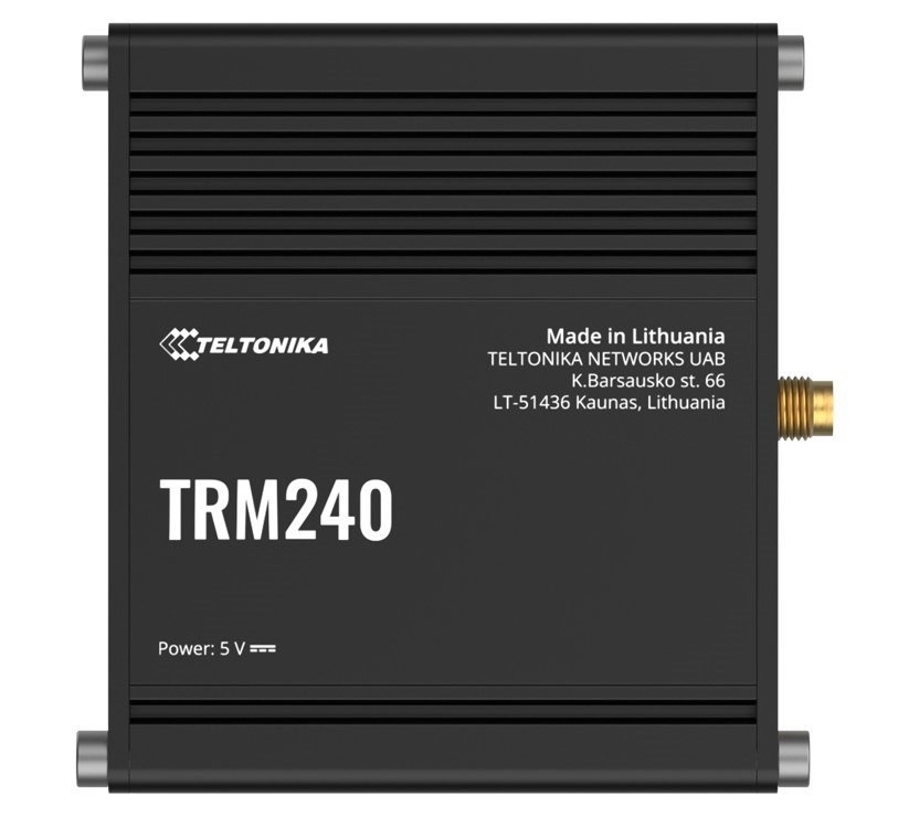 Teltonika TRM240 Industrial Cellular Modem, 4G/Lte (Cat 1), Usb Lte Cat 1 Modem With A Rugged Housing And External Antenna Connector, Psu Excluded