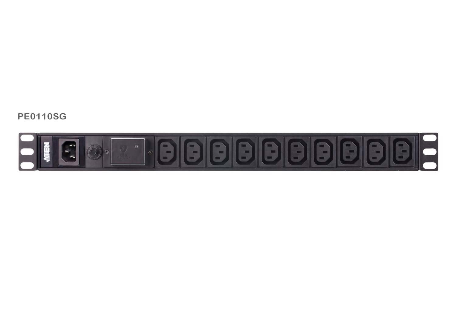 Aten 10 Port 1U Basic Pdu With Surge Protection, Supports 10A With 10 Iec C13 Outputs