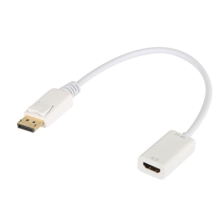 8Ware DisplayPort DP To Hdmi Male To Female Adapter Cable White