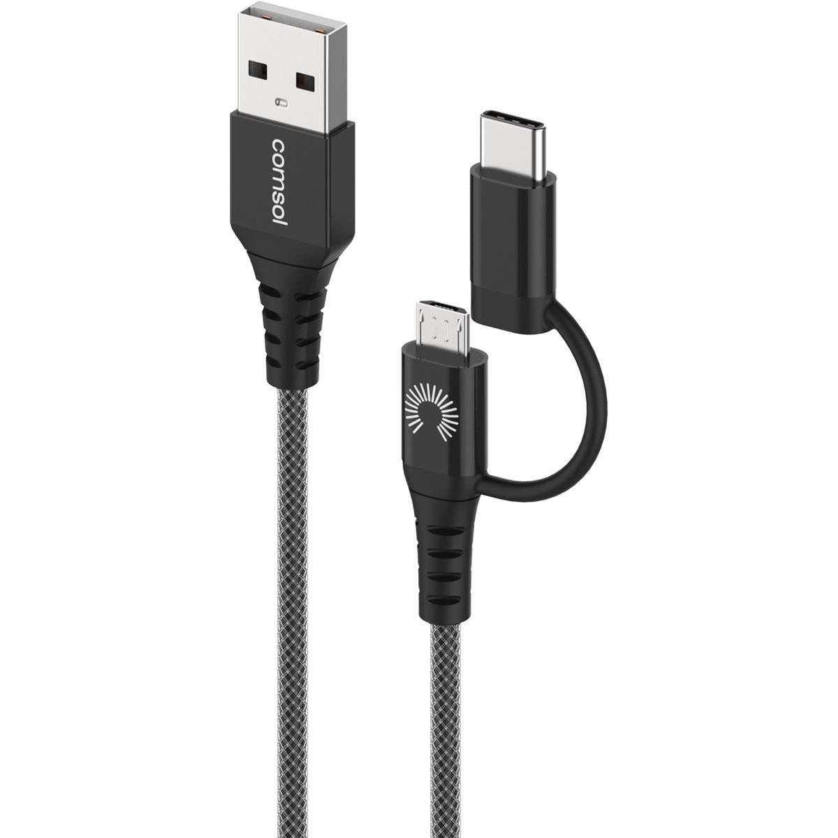 Comsol 1.2M Premium 2-In-1 Cable Micro Usb & Usb-C