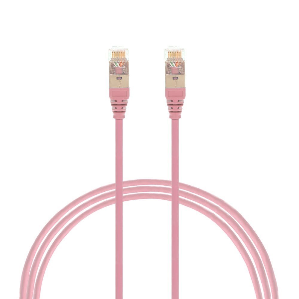 4Cabling 5M Cat6a RJ45 S/FTP Thin LSZH 30 Awg Network Cable | Pink