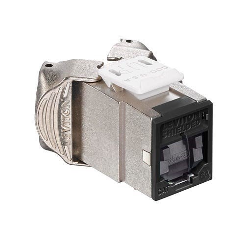 Leviton - Atlas-X1 Cat 6A Shielded Jack With Shutter Tool Free - Black
