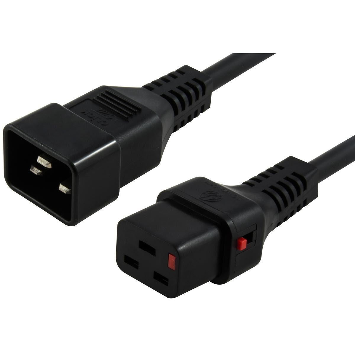 Iec Lock 1M Iec Lock Power Cable Iec-C20(M) To Iec-C19(F) Black