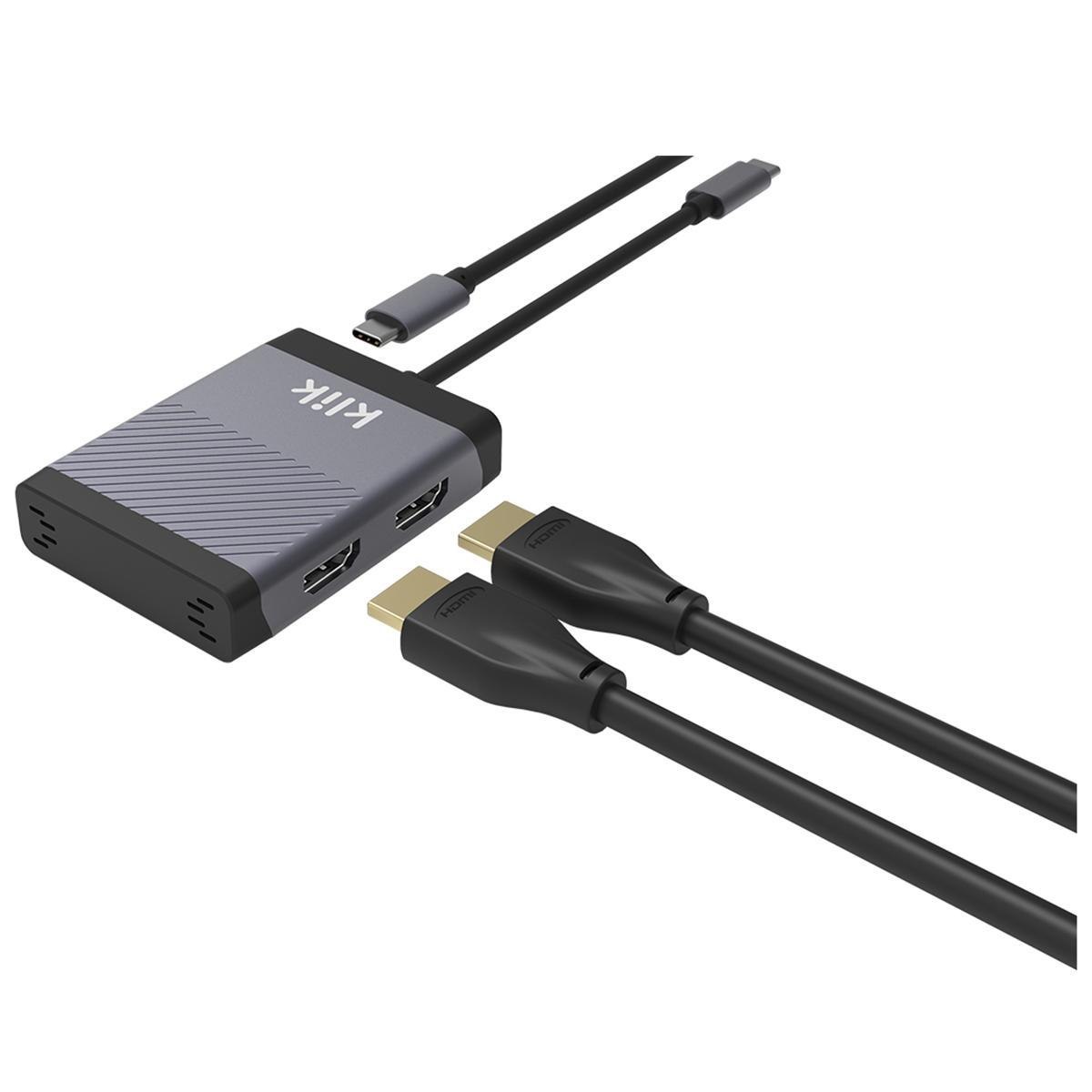 Klik Universal Usb-C DisplayLink Dual Hdmi Display Adapter