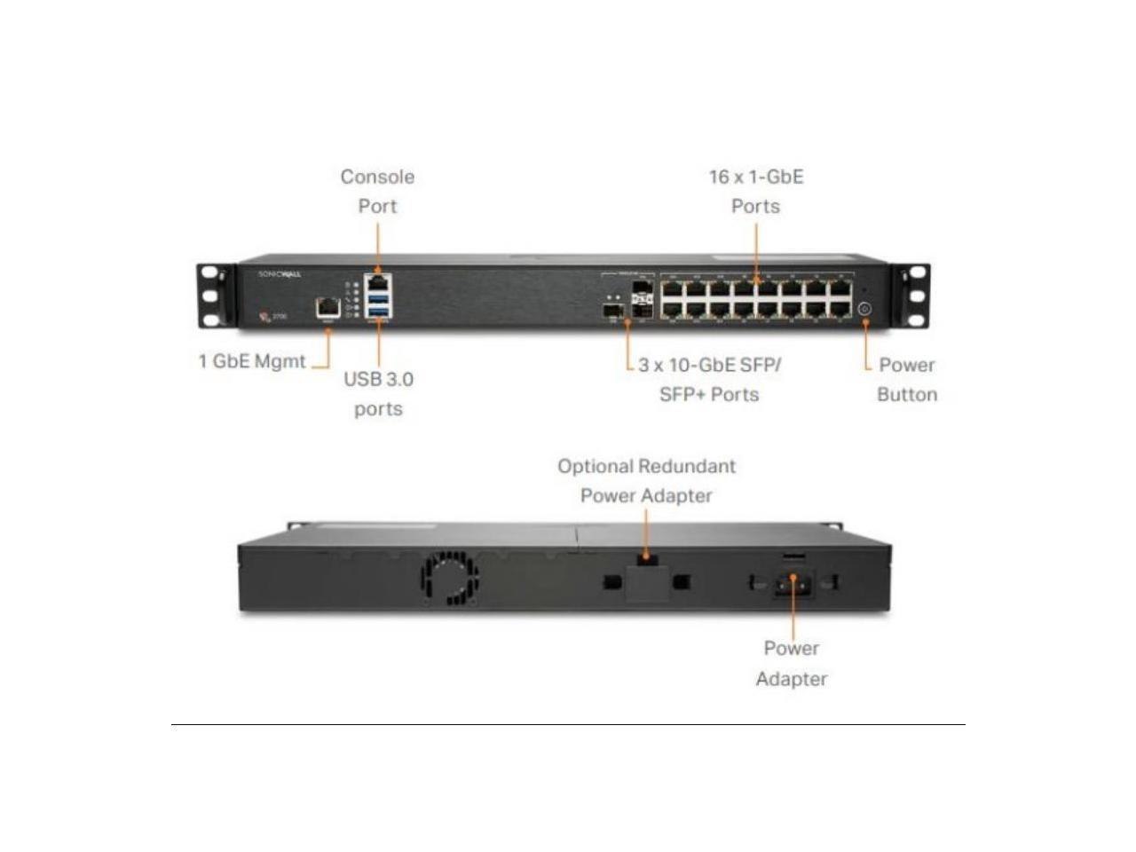 SonicWall Gen 7 NSa Series 2700 - Essential Edition - Security Appliance - With 3 Years Essential Protection Service Suite - 10 GigE - 1U - SonicWall Promotional Tradeup - Rack-Mountable Model 03-SSC-