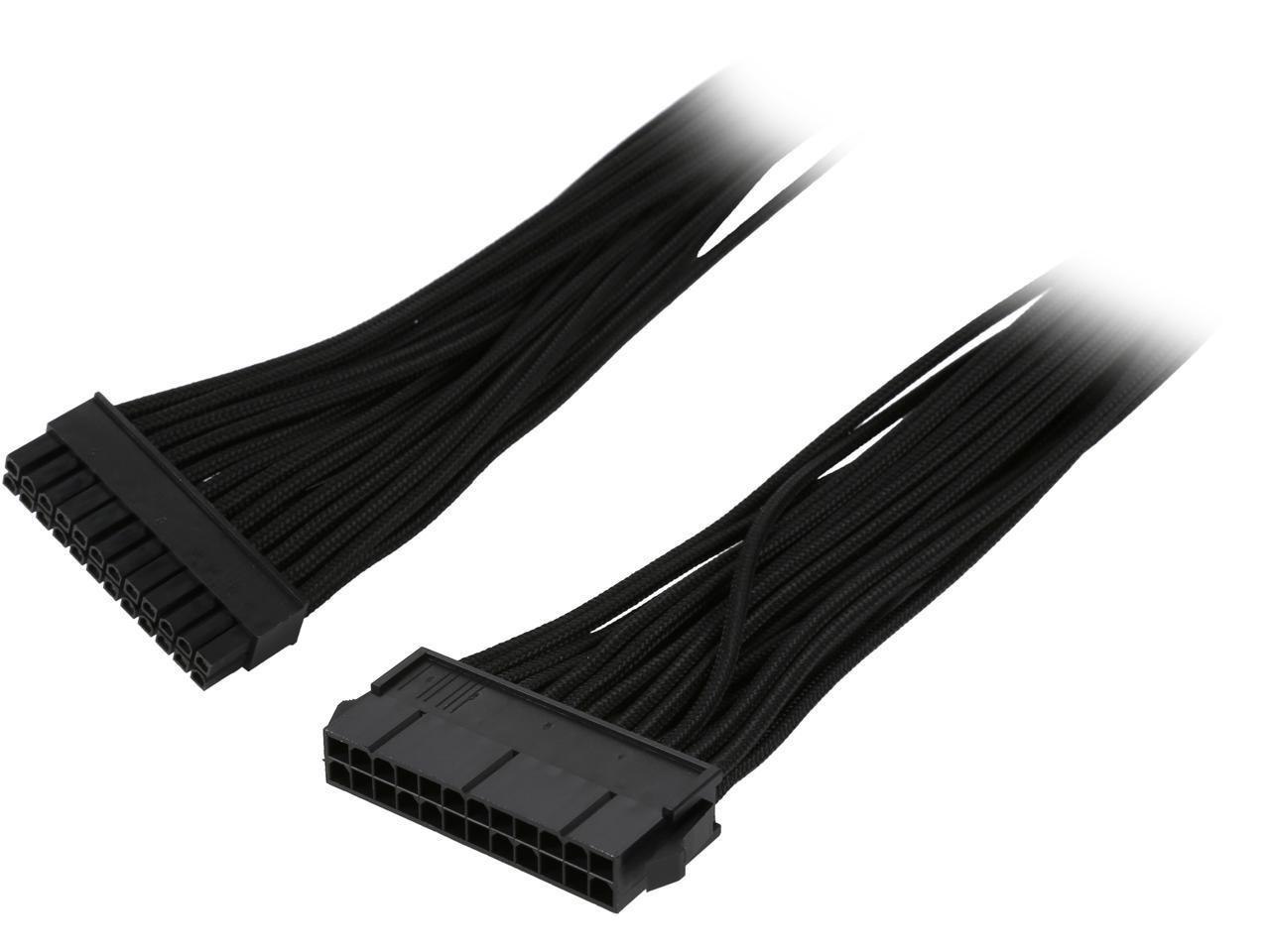 Phanteks PH-CB24P_BK 1.64 FT. (0.50M) 24 Pin M/B Premium Sleeved Extension Cable