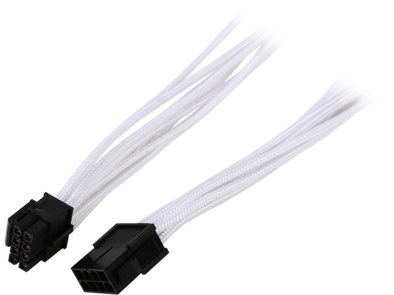 Phanteks PH-CB8P_WT 1.64 FT. (0.50M) 8 To 8 (4+4 )Pin M/B Premium Sleeved Extension Cable