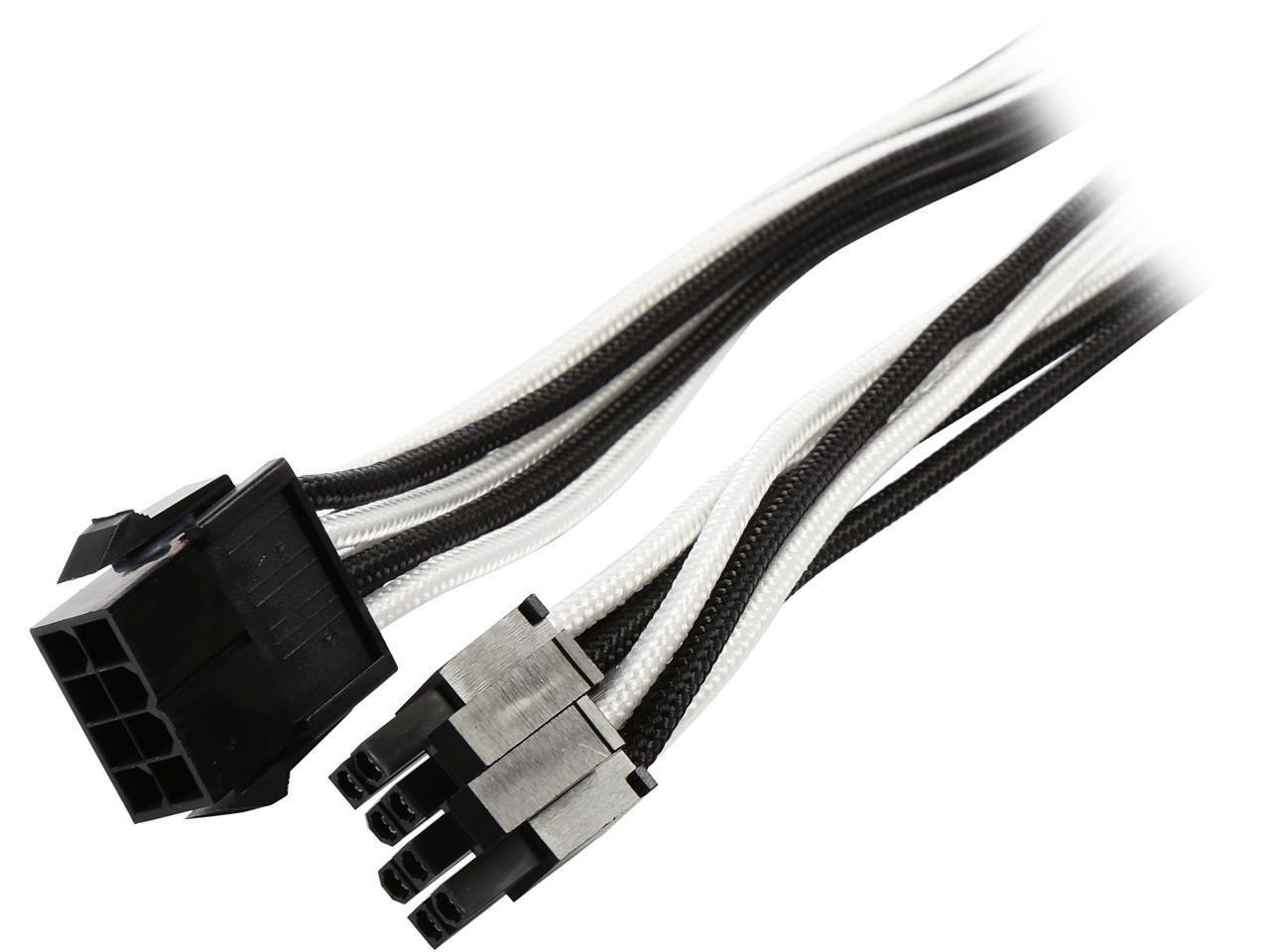 Phanteks PH-CB8P_BW 1.64 FT. (0.50M) 8 To 8 (4+4 )Pin M/B Extension Cable 500MM Length
