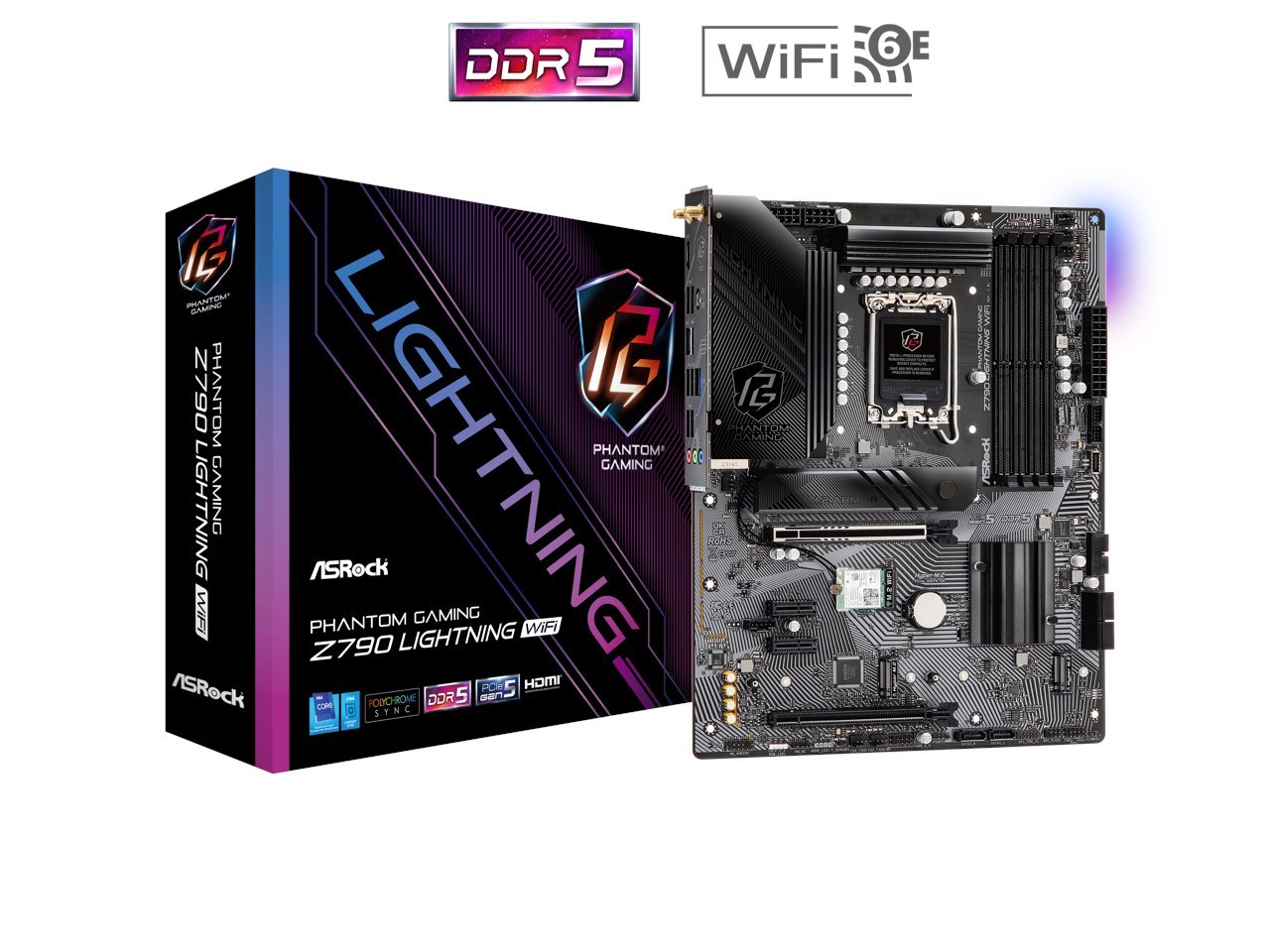 ASRock Z790 Lightning WIFI Desktop Motherboard - Intel Z790 Chipset - Socket LGA-1700 - ATX