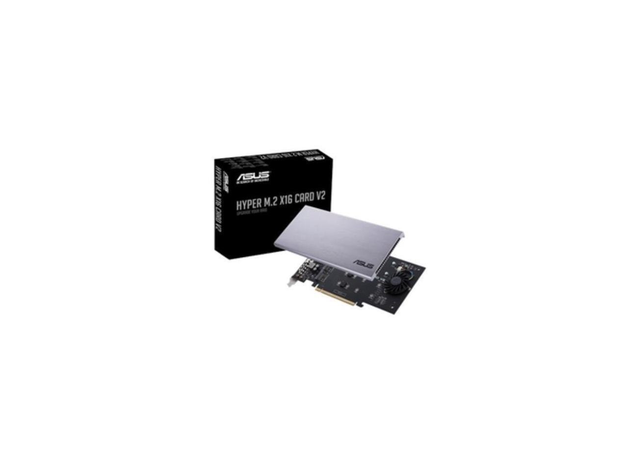 Asus Hyper M.2 X16 PCIe 3.0 X4 Expansion Card V2 Supports 4 NVMe M.2 (2242/2260/2280/22110) Up To 128 GBPS For Intel Vroc And Amd Ryzen Threadripper NVMe Raid