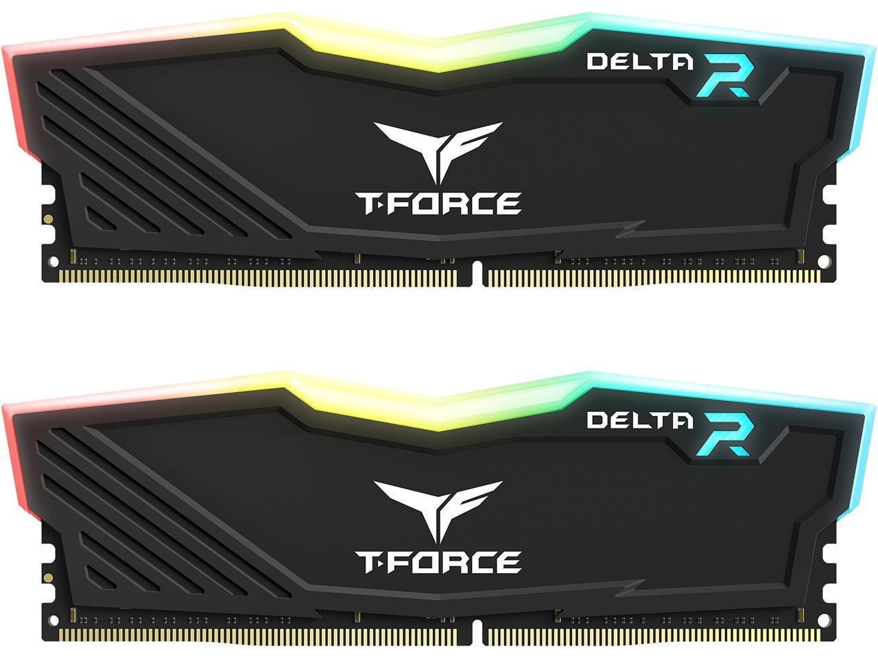 Team T-Force Delta RGB 16GB (2 X 8GB) 288-Pin PC Ram DDR4 3600 (PC4 28800) Desktop Memory Model TF3D416G3600HC18JDC01