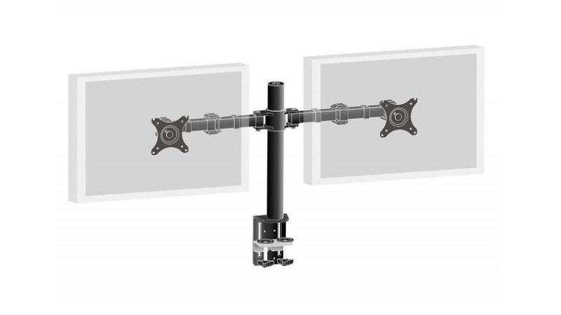 Iiyama Mounting Kit - Adjustable Arm - For 2 Monitors - Black - Screen Size: 10"-30" - Desk-Mountable