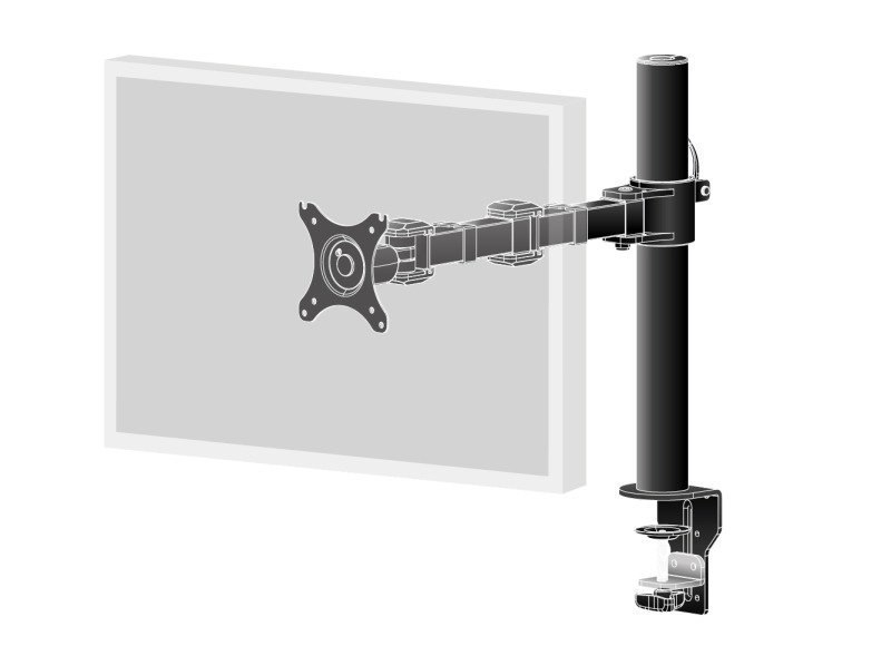 Iiyama Mounting Kit - Adjustable Arm - For Monitor - Black - Screen Size: 10"-30" - Desk-Mountable