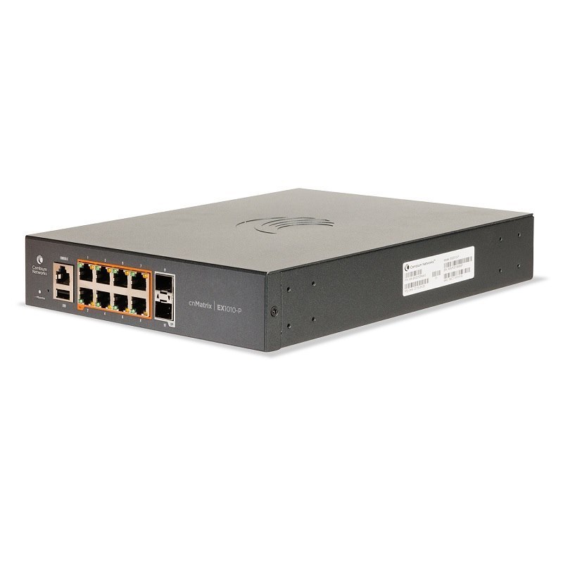 Cambium cnMatrix Ex1010-P Intelligent PoE+ Ethernet Switch With 8X 1Ge & 2X SFP Ports