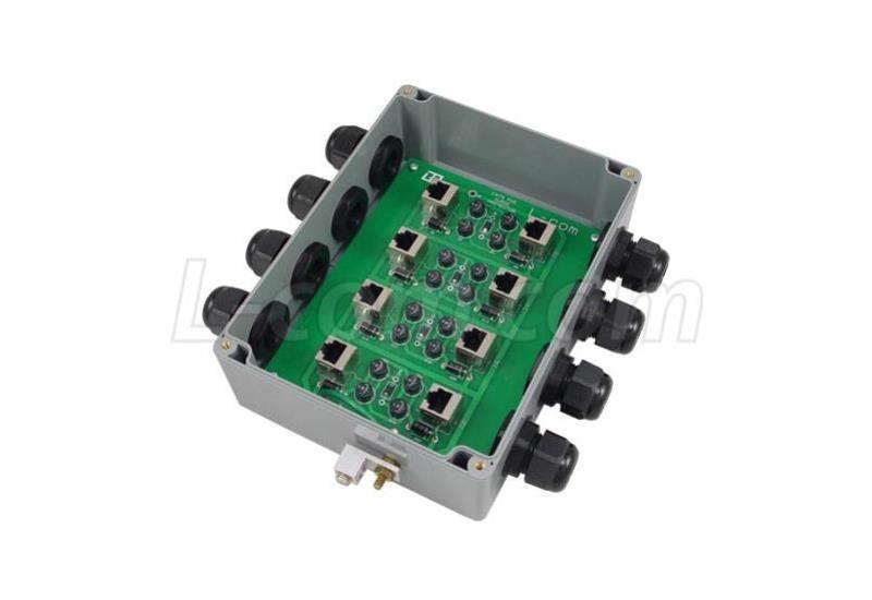 L-Com Weatherproof 4 Port 24V PoE Compatible Cat5 Lightning Protector