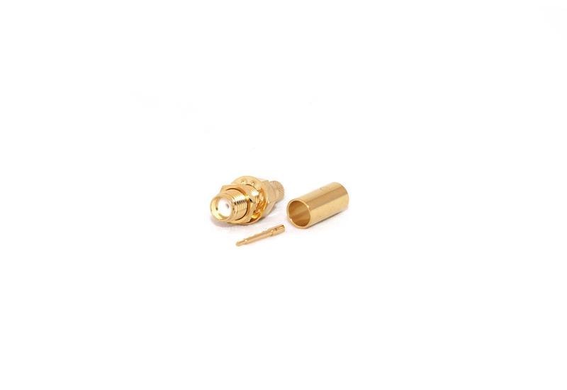 Go Wireless Rp-Sma Female Bulkhead Crimp Connector For LMR195/RG58
