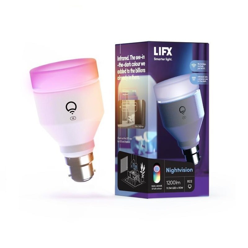 Lifx Nightvision Ir + Colour Led Bulb 1200 Lumens A60 B22 Bayonet Cap
