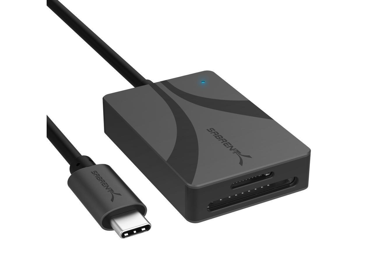 Sabrent USB Type-C Dual-Slot UHS-II SDXC and microSDXC SD Card Reader
