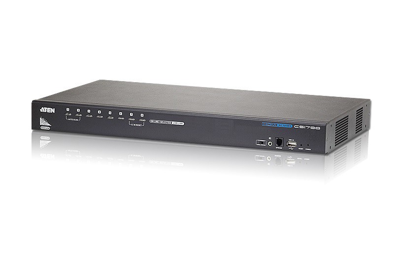 Aten Desktop KVM Switch 8 Port Single Display Hdmi W/ Audio, 2X Custom KVM Cables Included, Cascadable Up To 512 Computers Via 3 Levels, Multi Display