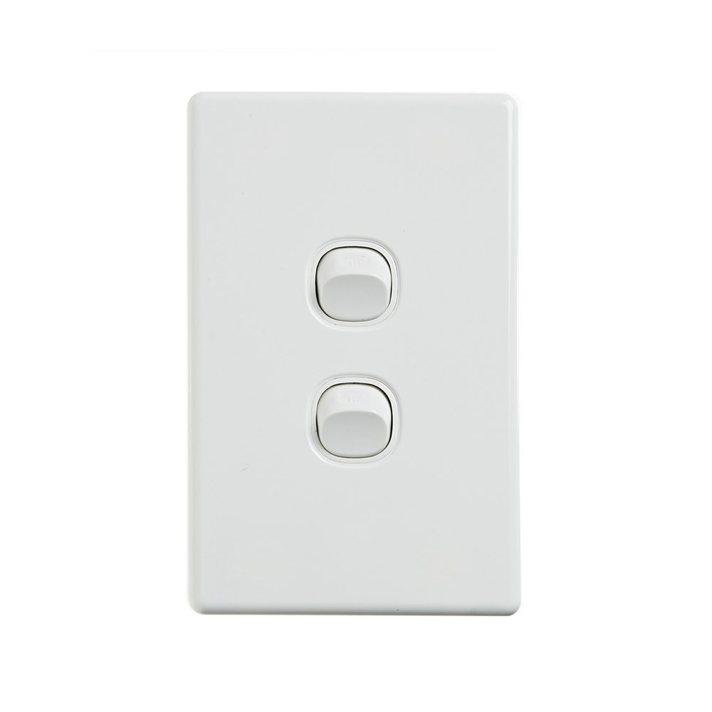 4Cabling 4C | Elegant Wall Switch 2 Gang 250V 16A - Vertical