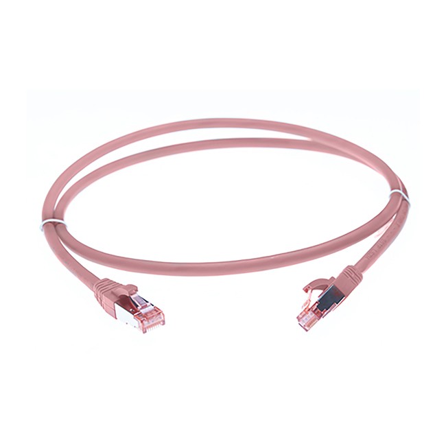 4Cabling 15M Cat 6A S/FTP LSZH Ethernet Network Cable. Pink