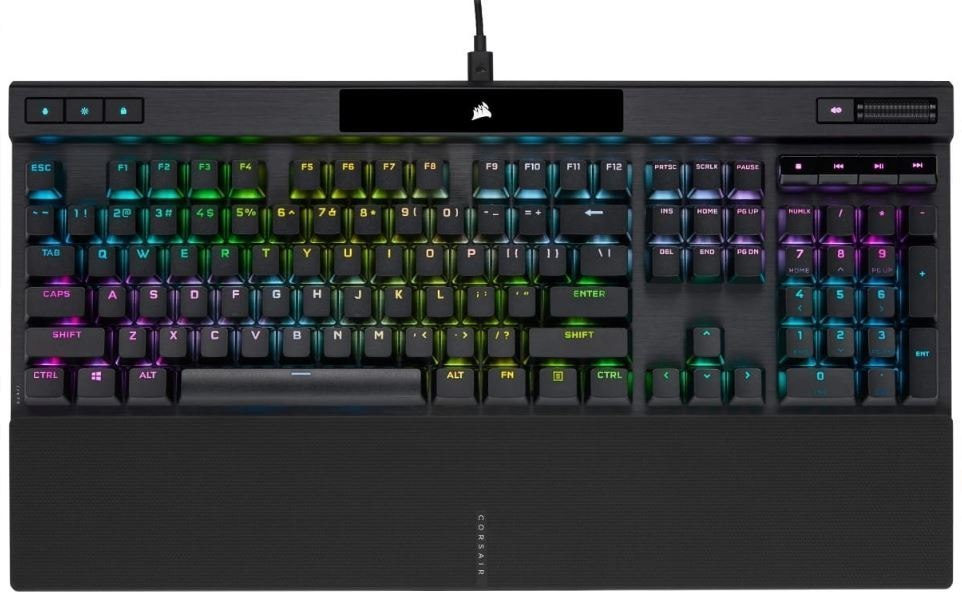 Corsair K70 RGB Pro Mechanical Gaming Keyboard, Backlit RGB Led, Cherry MX Speed, Black, Black PBT Keycaps Professional Gaming