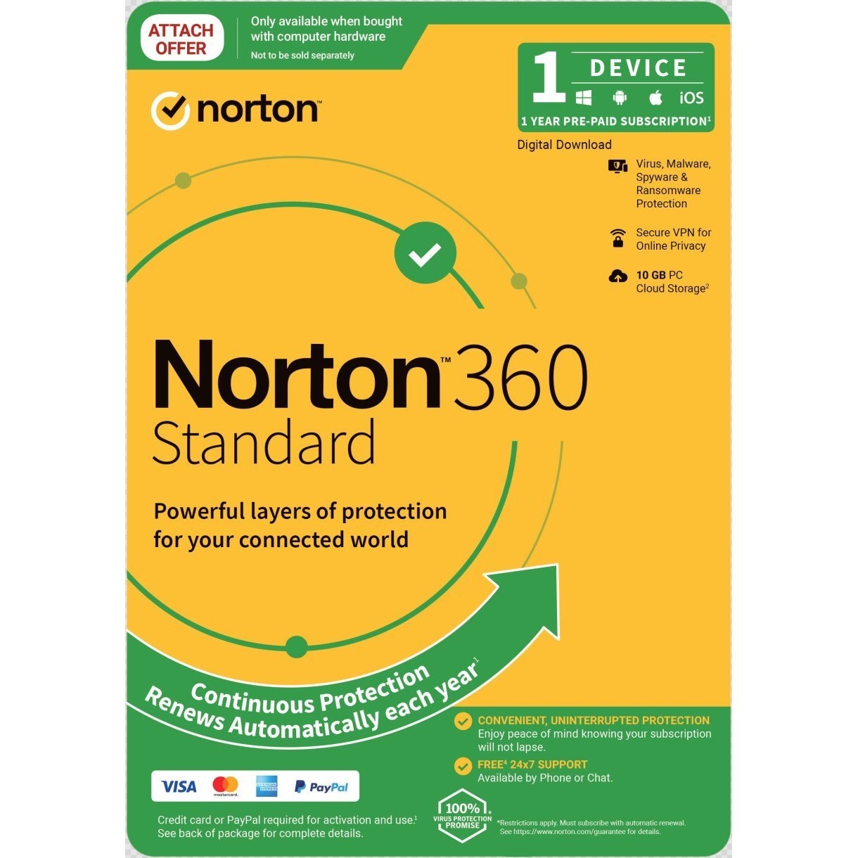 Norton 360 Standard 10GB Au 1 User 1 Device, 12 Months, Digital Key Via Email (Available On Leader Cloud)