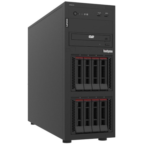 Lenovo ThinkSystem ST250 V3, 1X Intel Xeon E-2488 8C 3.2GHz 95W, SFF, 16GB DDR5, SW RD, 1X 800W, XClarity Controller2