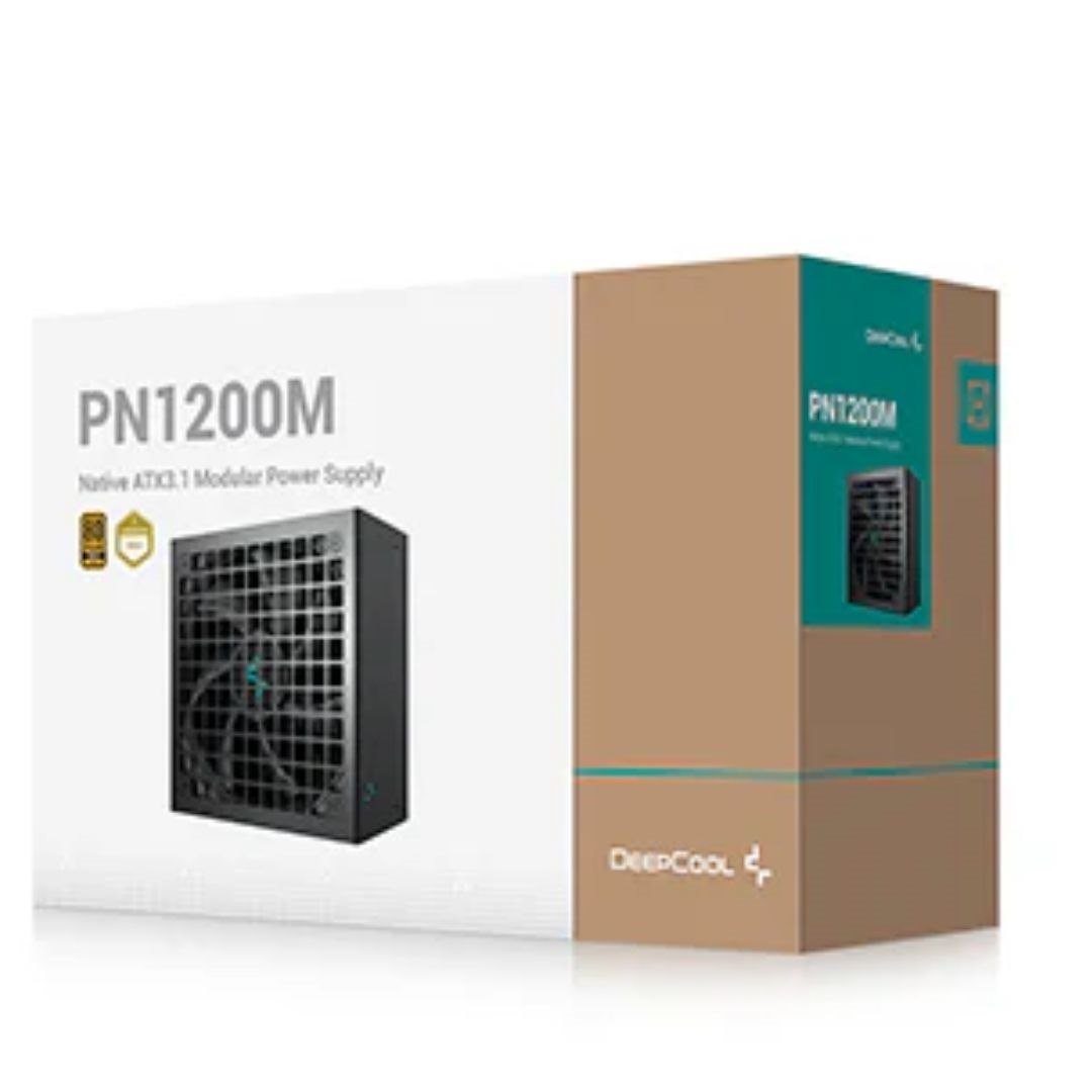 Deepcool PN1200M Black Power Supply Unit, 135MM Fan, Japanese Bulk Capacitor, Active PFC + Half Bridge SRC LLC + DC To DC, Atx12v V3.1