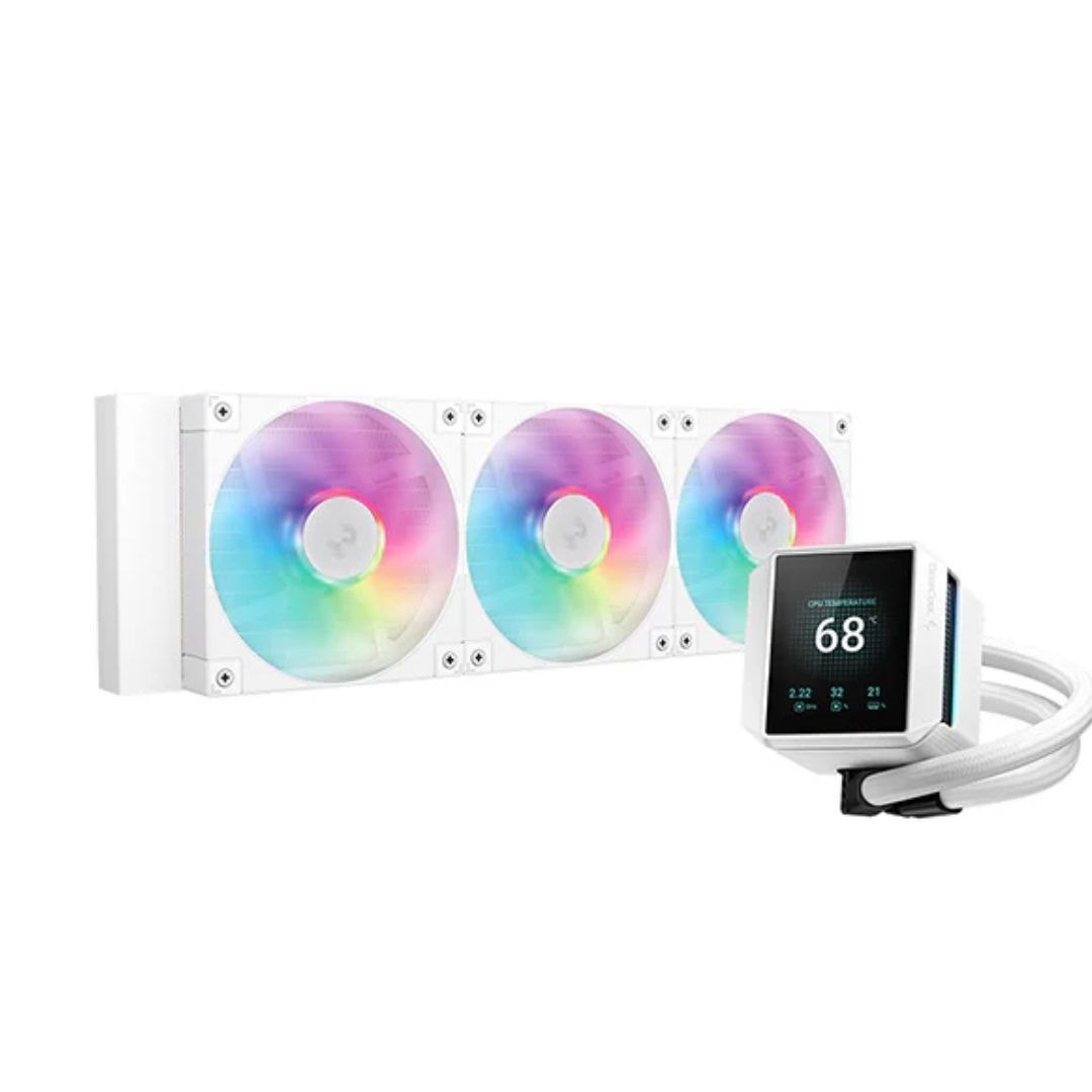 DeepCool Mystique 360 WH Argb High-Performance Liquid Coolers, 5TH Gen Pump 360MM Radiator, 2.8' 640X480 TFT Screen