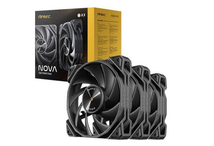 Antec Nova 120 PWM 3-Phase Speed Controller. Low Power, High Heat Dissipation, Low Noise Ultimate Fan - 3 Packs With Controller