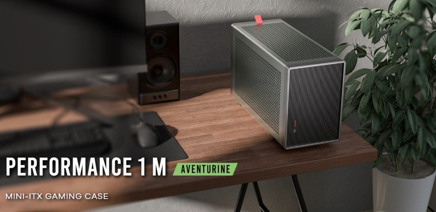 Antec Performance 1 M Aventurine Green. Mini-ITX Usb 3.1 Type-C, Pci-E Riser Cable Included Compact Performance Case
