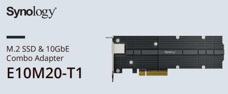 Synology E10m20-T1 - M.2 SSD &Amp; 10GbE Combo Adapter - 5 Year Warranty - Select Models Only