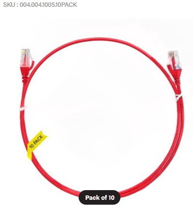 CB-SLC6-2RED 2M Slim CAT6 UTP Patch Cable LSZH in Red