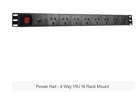 Power Rail - 8 Way 1RU 19 Rack Mount