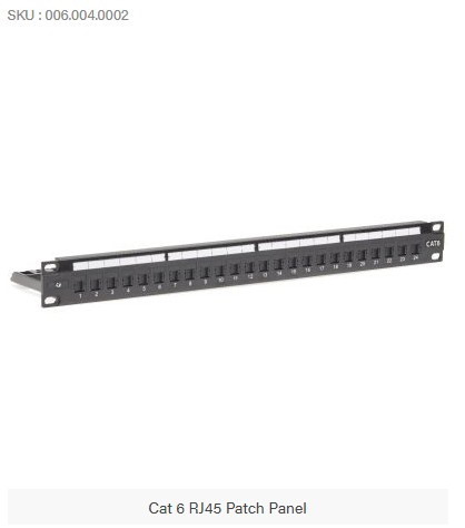 1RU 24 Port Shuttered CAT6 Universal Termination Rack Mount Patch Panel