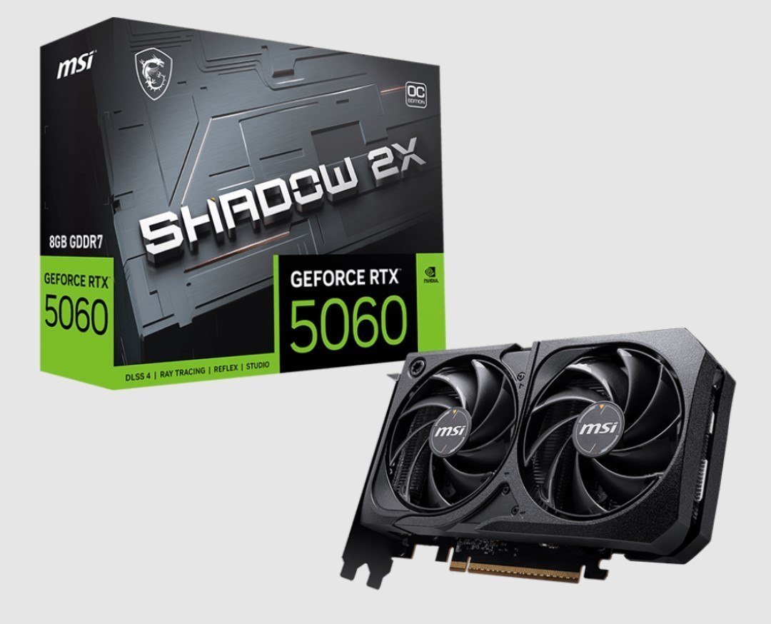 Msi nVidia GeForce RTX 5060 8G Shadow 2X Oc, Pci Express® Gen 5 X16, Boost: 2527 MHz, Cuda 3840 Units, 8GB GDDR7, . Hdmi™ X 1